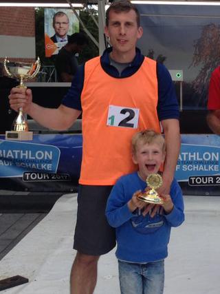 Bild: Martin Thimm  wird als Leichtathlet zweifacher Sieger beim Biathlon Wettbewerb in Meckenheim
